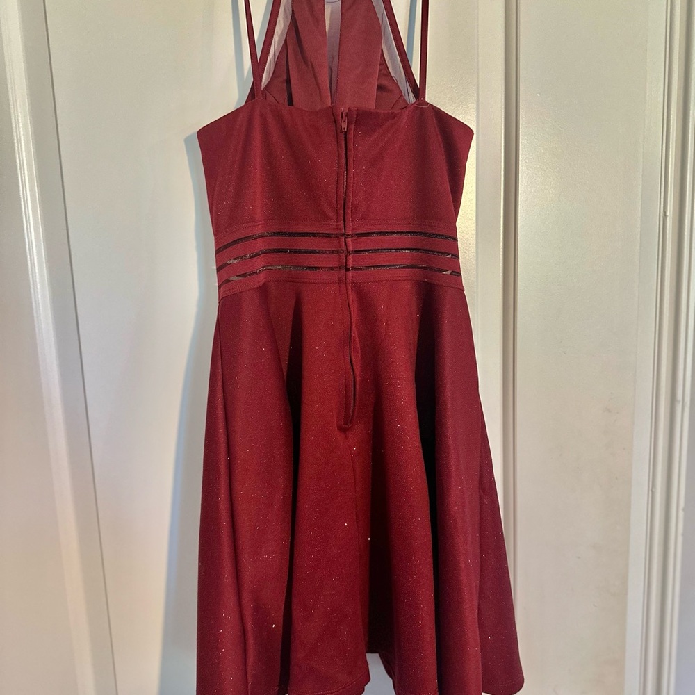 red formal mini dress